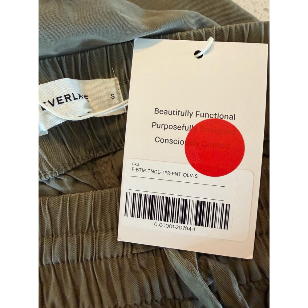 Everlane Women's Tencel Utility Pant in Olive Elastic Waist S - Picture 7 of 7
